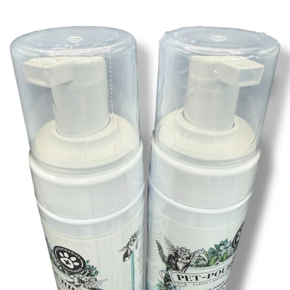 2x Pet-Pourri Rinse Free Dog Shampoo Foam Deodorizing Dry Wash For Pets 6oz Each